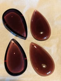 Lot de 4 demi poires en cristal de couleur améthyste