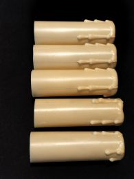 Lot 5 fausses bougies plastique ivoire avec gouttes 80mm