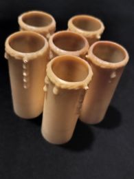 Lot 6 fausses bougies plastique ivoire avec gouttes
