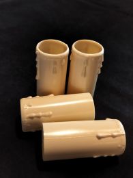 Lot 4 fausses bougies plastique ivoire avec gouttes 80mm