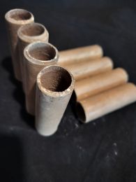 Lot 8 fausses bougies en bois lisses