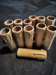 Lot 12 fausses bougies en bois avec gouttes