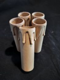 Lot 5 fausses bougies en carton avec gouttes 86mm