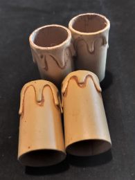 Lot 4 fausses bougies en carton avec gouttes 65mm