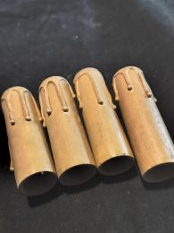 Lot 4 fausses bougies en bois avec gouttes 80mm