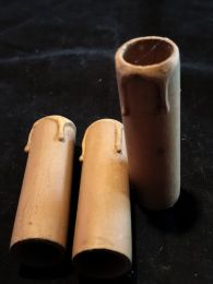 Lot 3 fausses bougies en bois avec gouttes