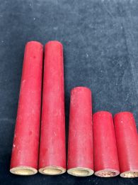 Lot 5 fausses bougie bois lisses rouges