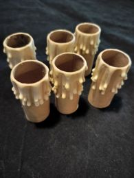 6 fausses bougies en carton avec gouttes de cire 60mm