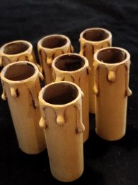 7 fausses bougies en carton avec gouttes 80mm