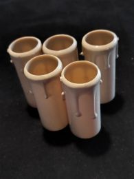 5 fausses bougies en plastique crème avec gouttes 60mm
