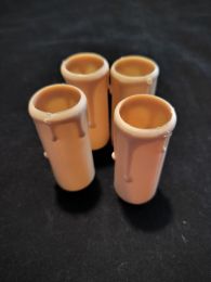 4 fausses bougies en plastique crème avec gouttes 60mm