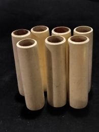 7 fausses bougies en bois blanc cassé 100mm