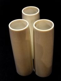 3 fausses bougies tronconiques en plastique lisse blanc 78mm