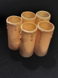 5 fausses bougies en plastique crème avec gouttes 60/23mm