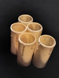 5 fausses bougies en plastique crème avec gouttes 59/23mm