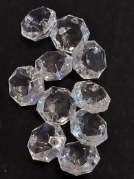 Lot 10 octogones cristal 2 trous 16mm