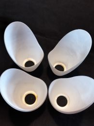 4 verreries blanc opalin